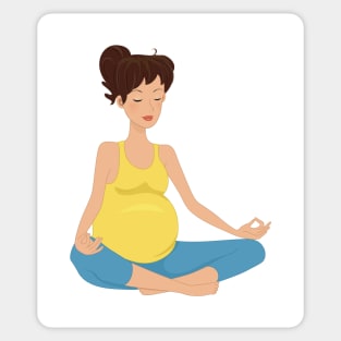 Pregnant women doing meditation Sticker